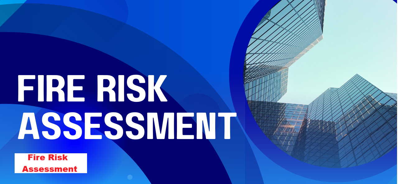 Fire risk assessor reviewing plans in a London office