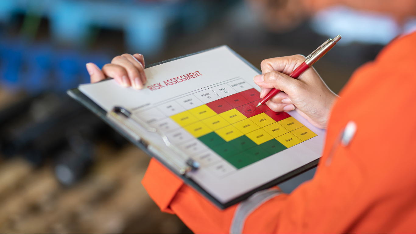 Fire risk assessor inspecting fire doors in a London apartment block